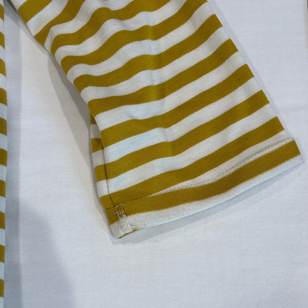 Striped Tunic Dress with Front Pocket in Mustard & White - Picture 4 of 9